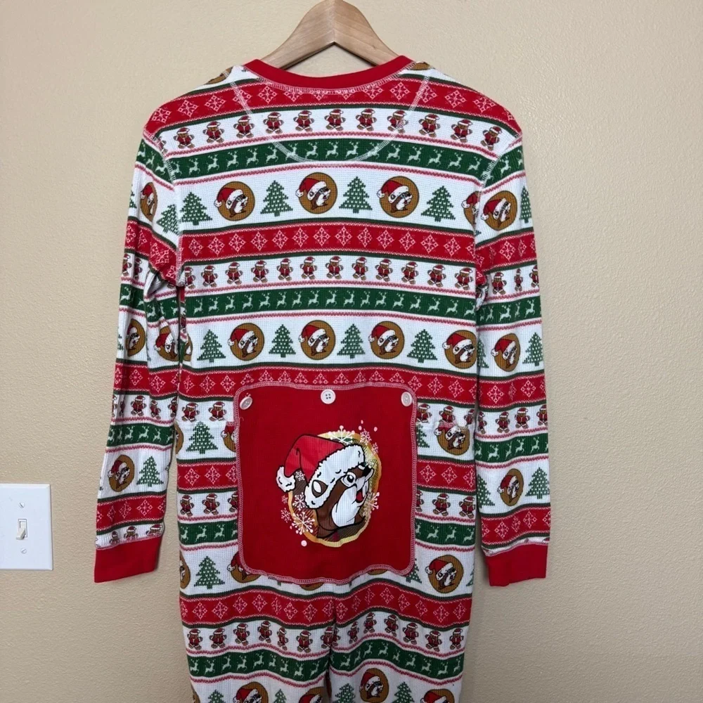 Buc-ees Adult Small Christmas Pajamas Waffle Knit One Piece
